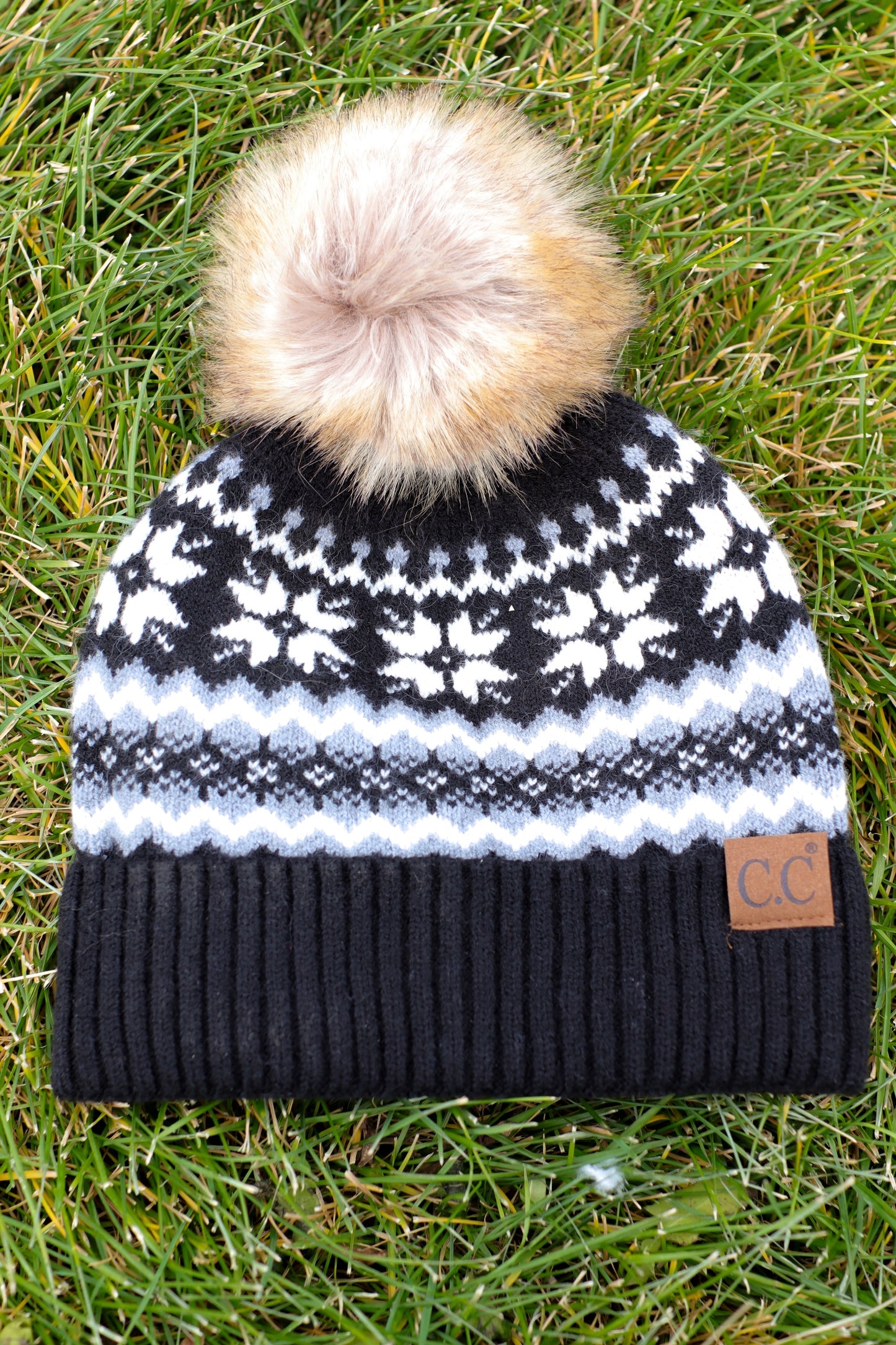 Aztec Black Beanie