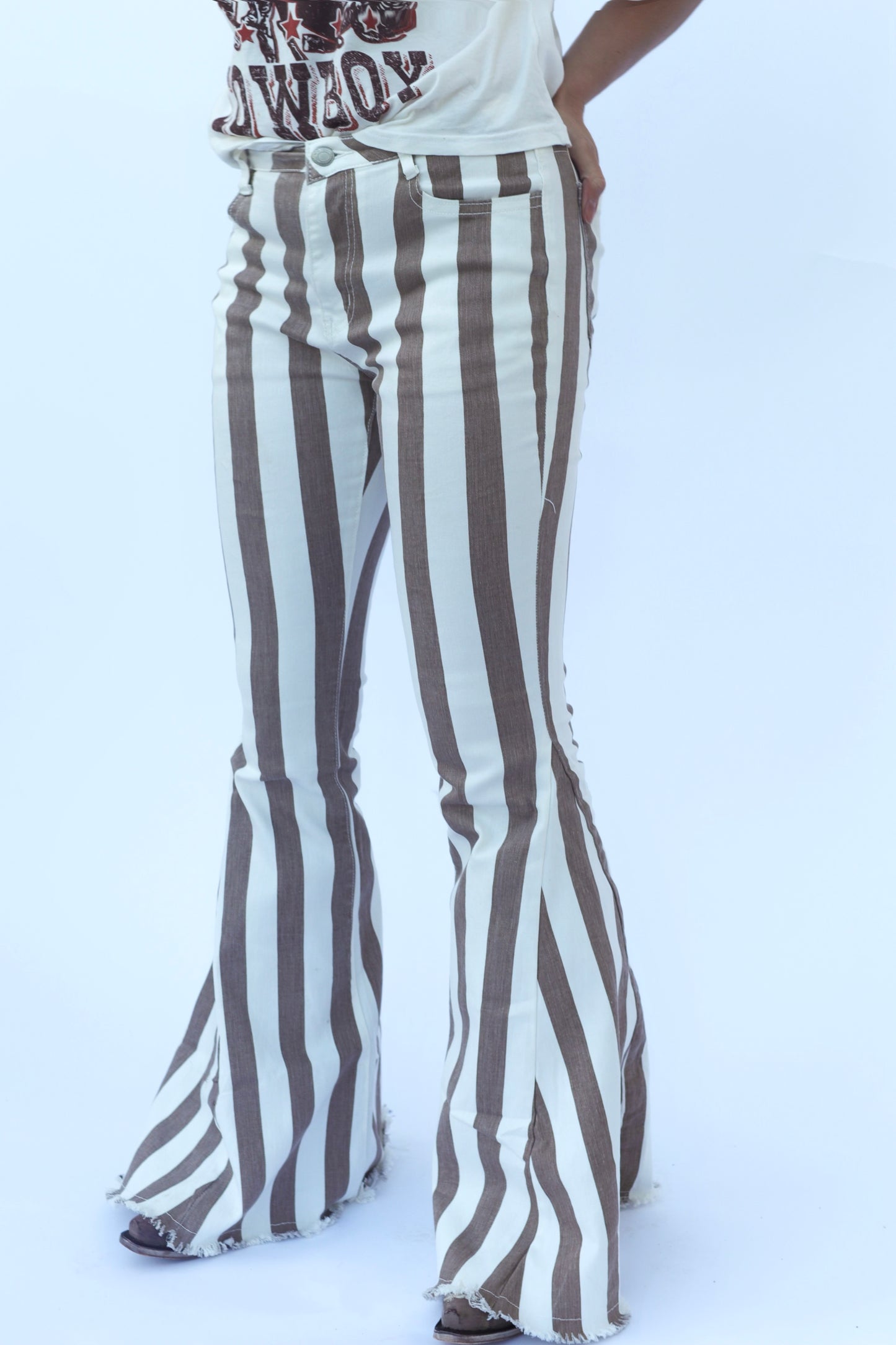 Pinstripe Cowgirl Bell Bottoms