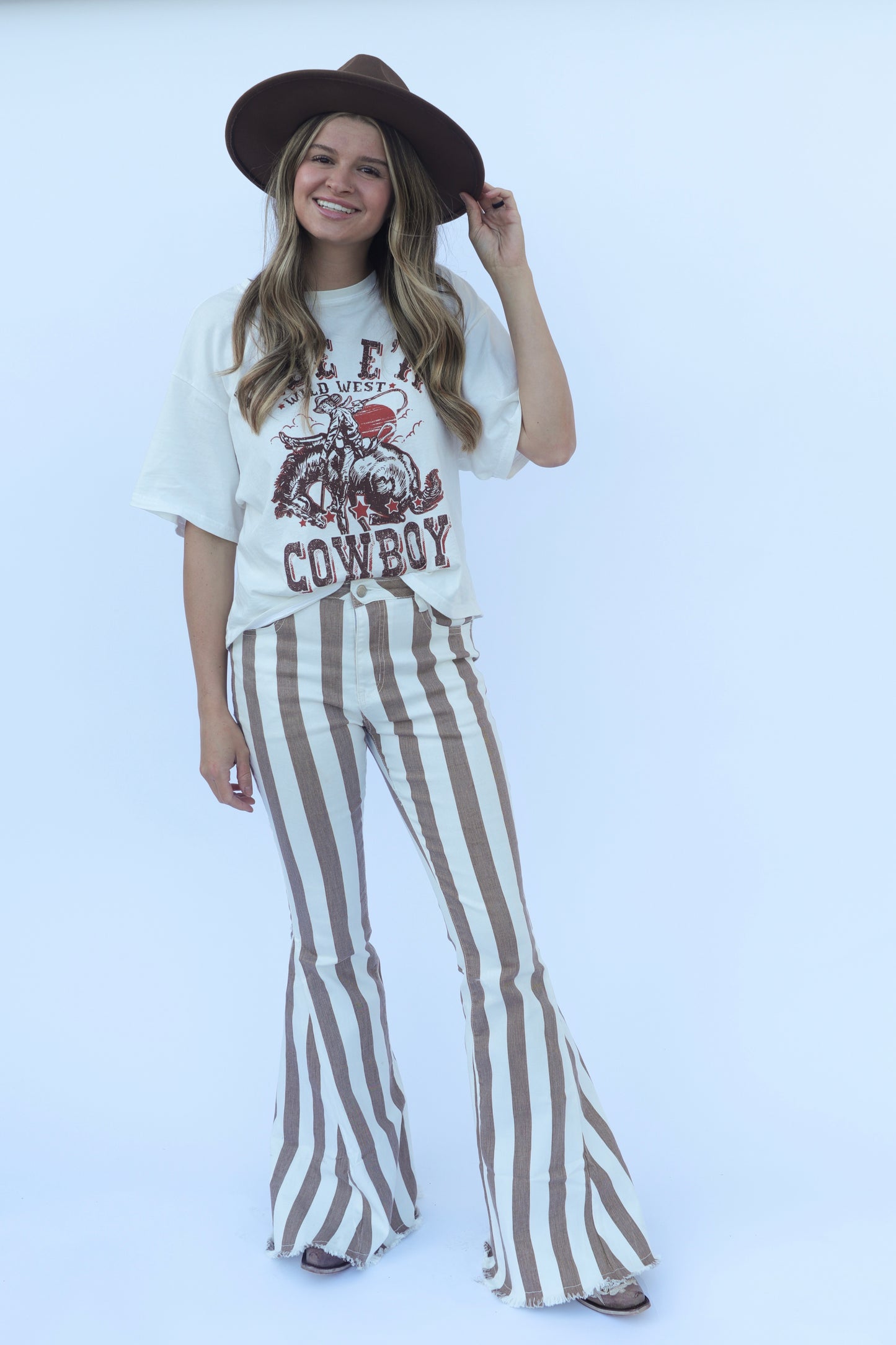 Pinstripe Cowgirl Bell Bottoms