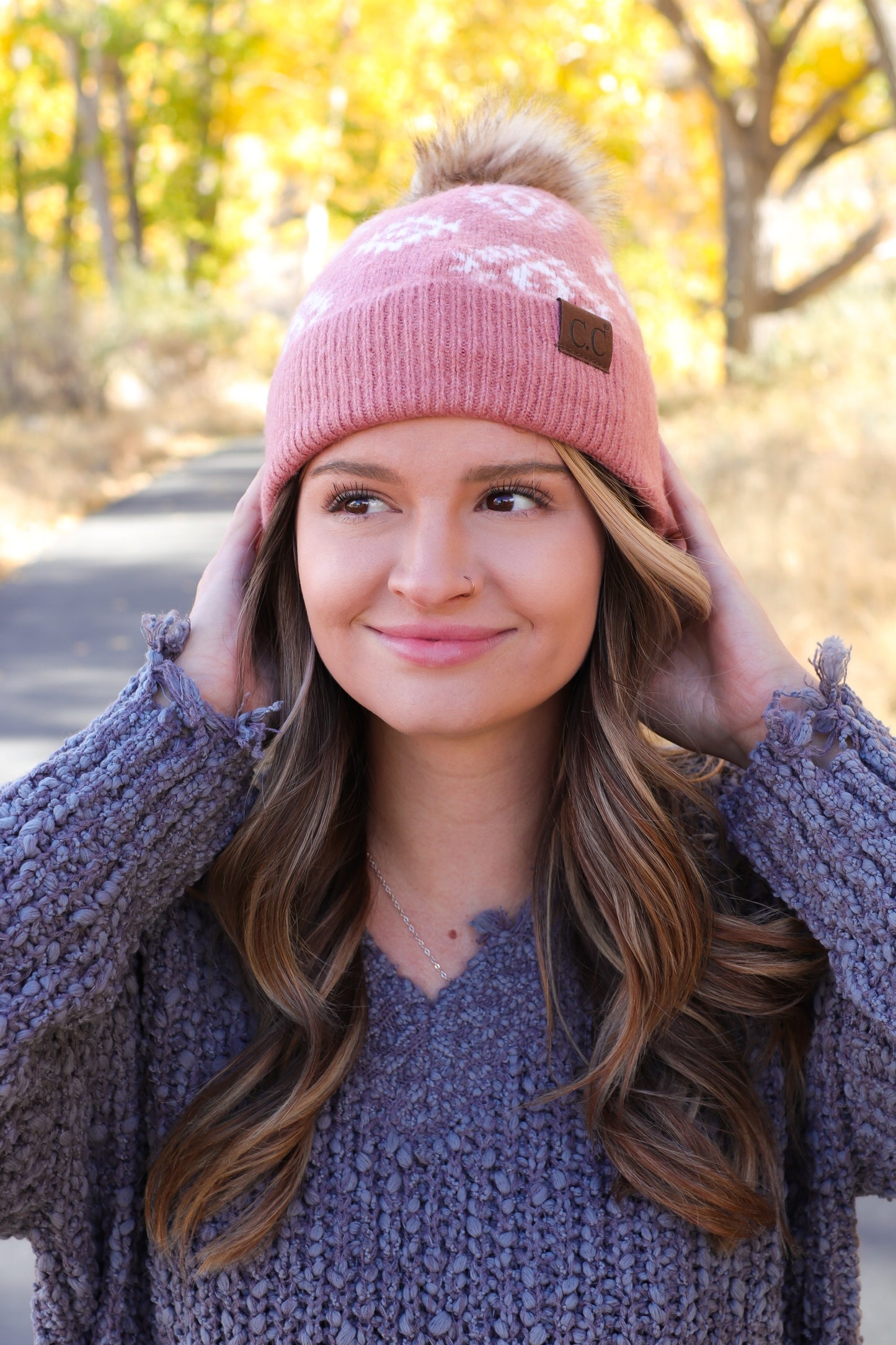 Aztec Pink Beanie