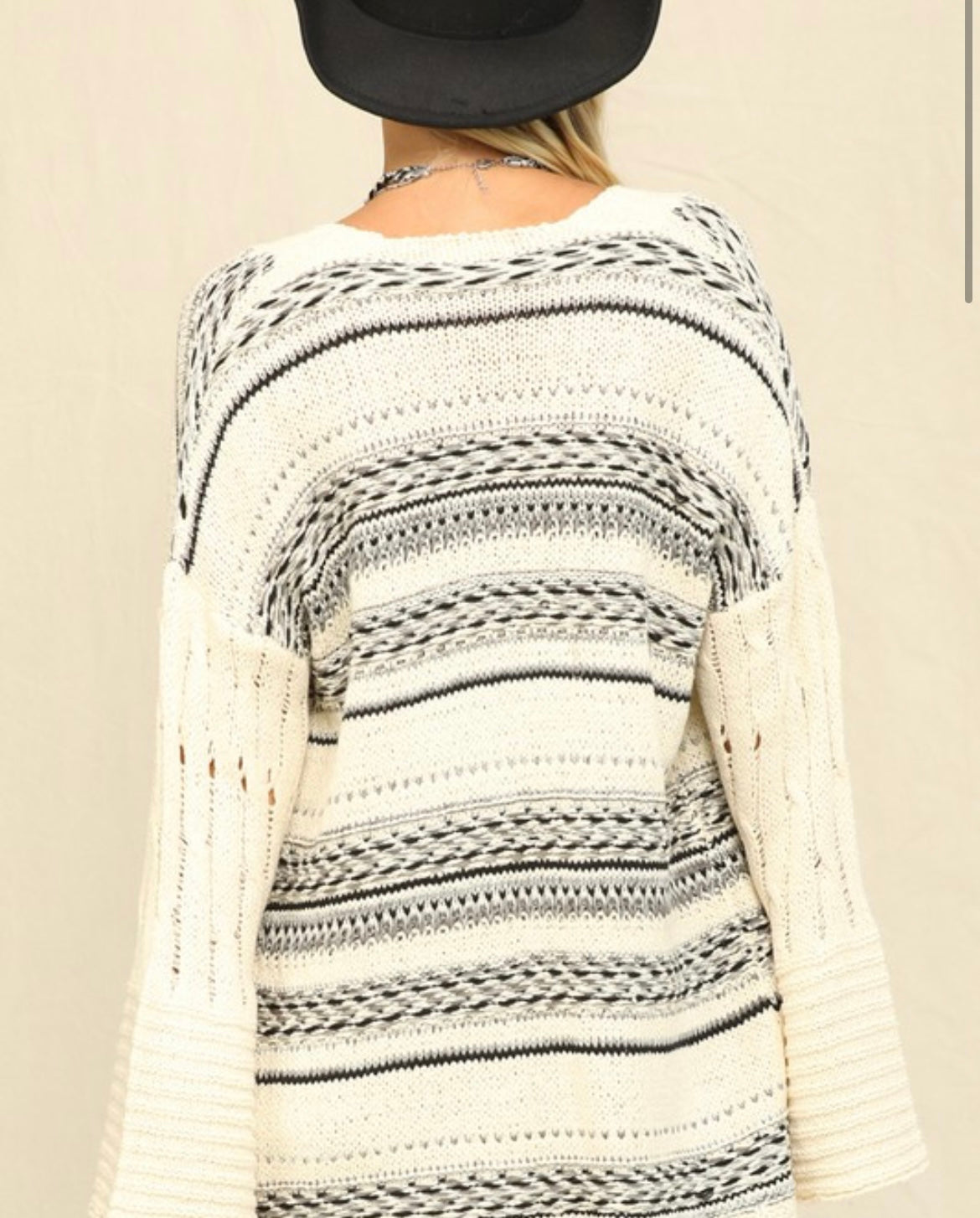 Crochet Striped Cardigan