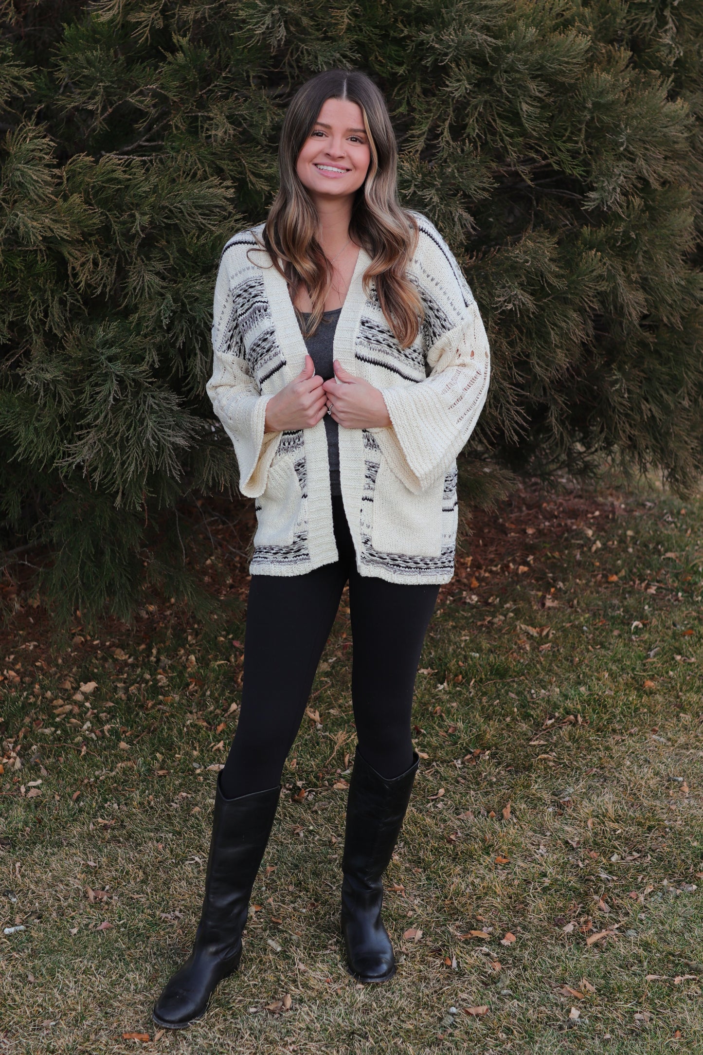 Crochet Striped Cardigan