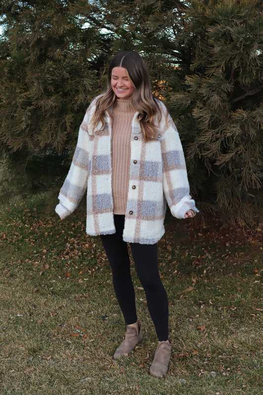 Neutral Plaid Shacket