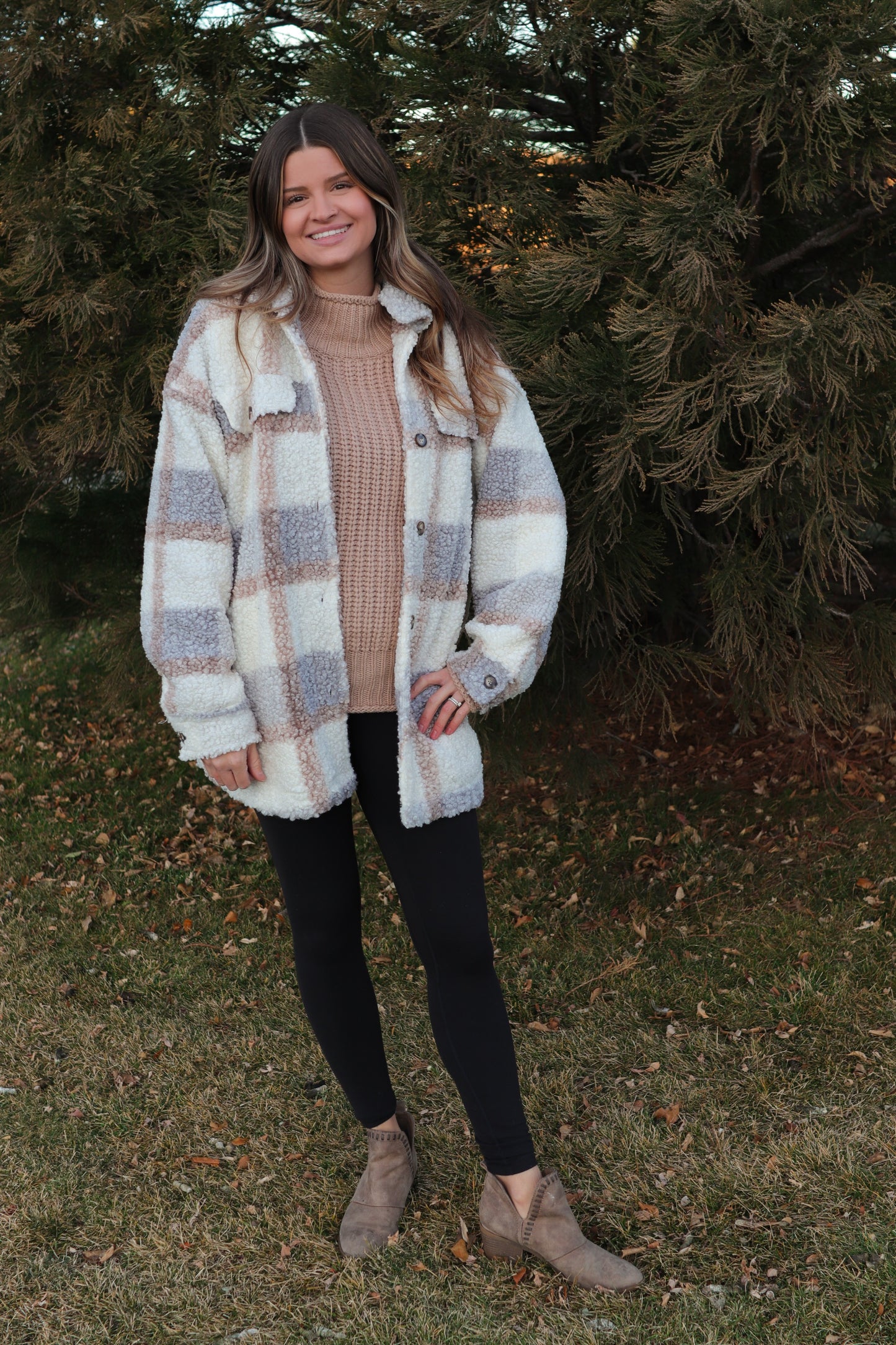 Neutral Plaid Shacket