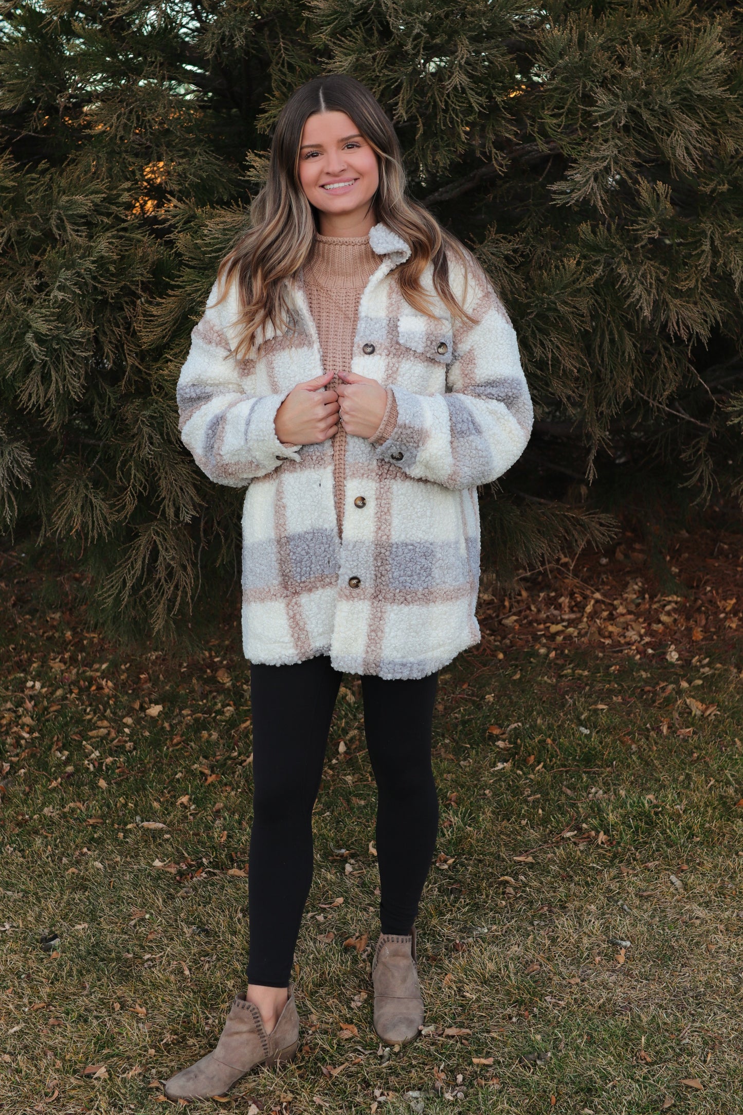 Neutral Plaid Shacket