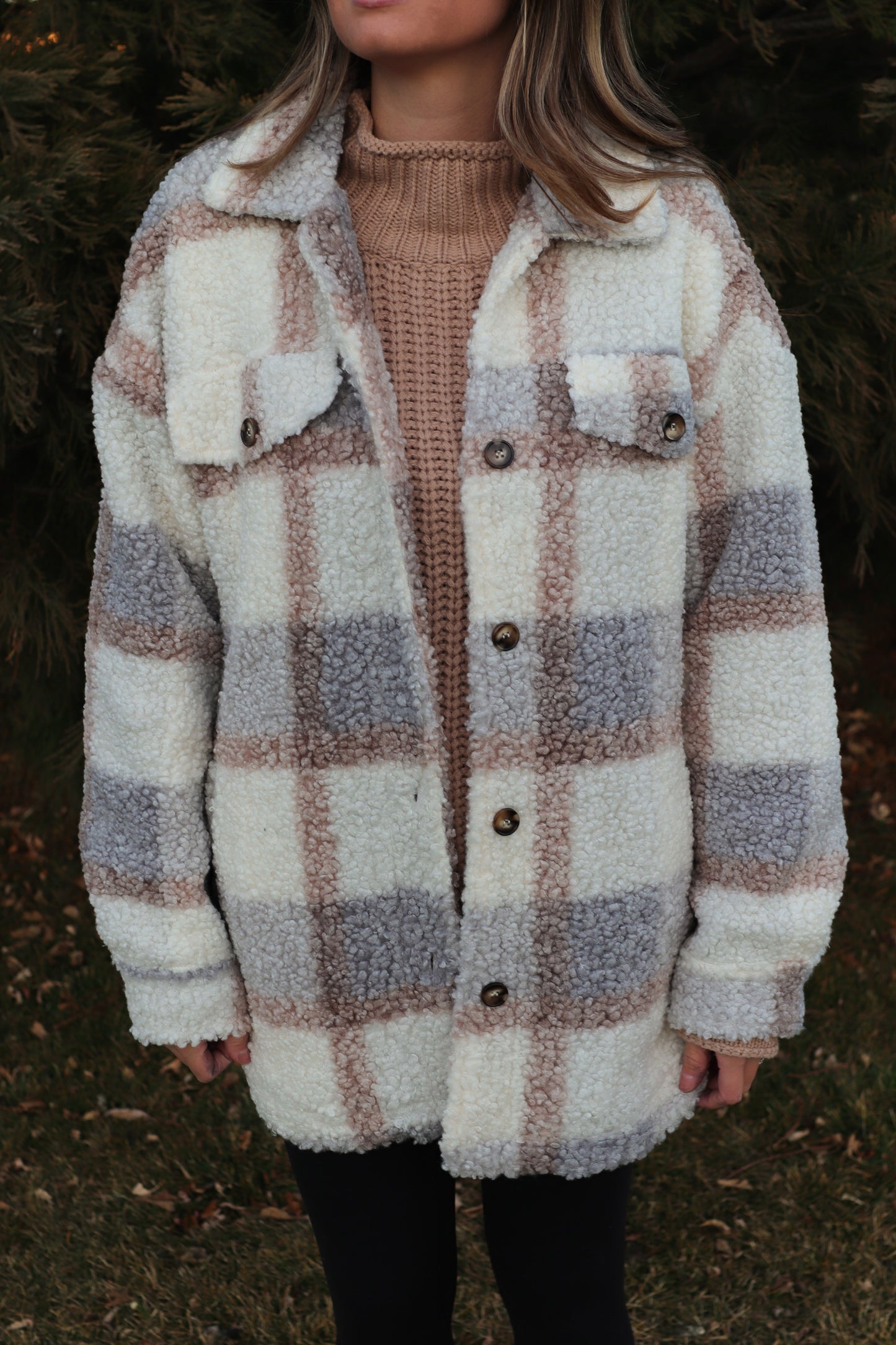 Neutral Plaid Shacket