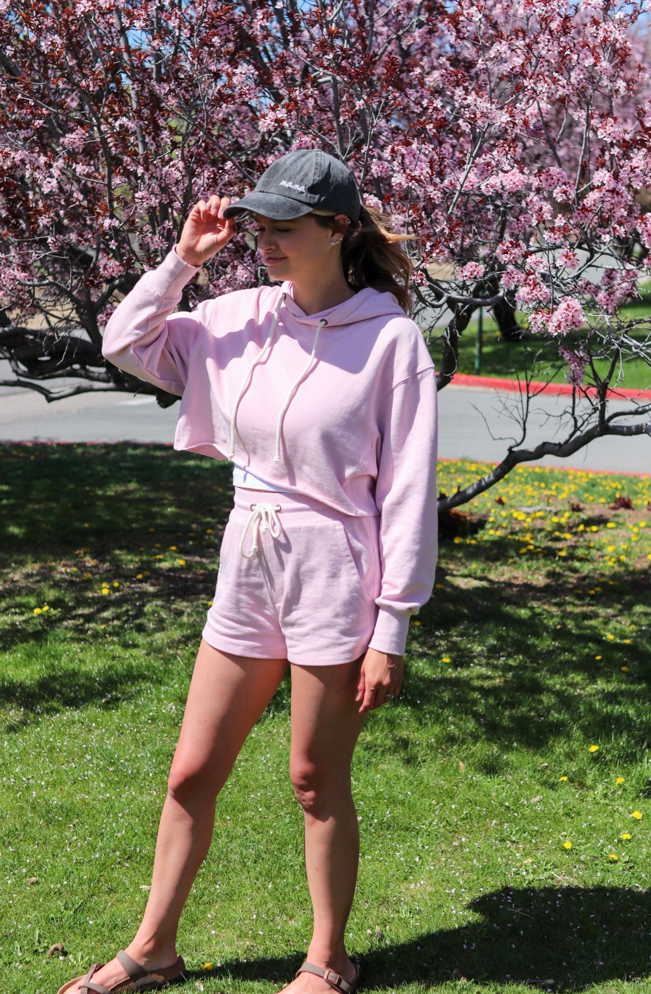 Pink Cropped Sweatshirt