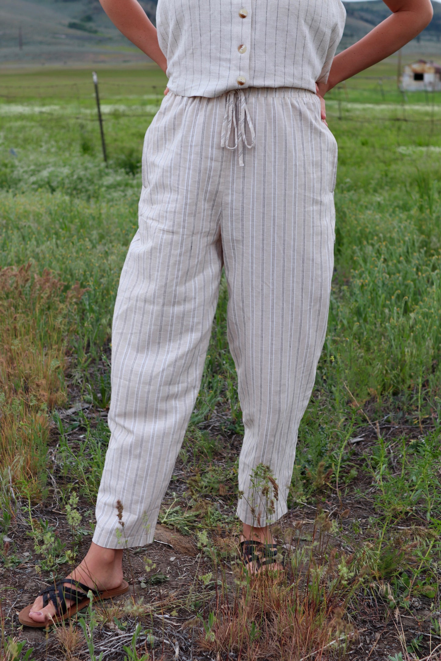 Striped Linen Set