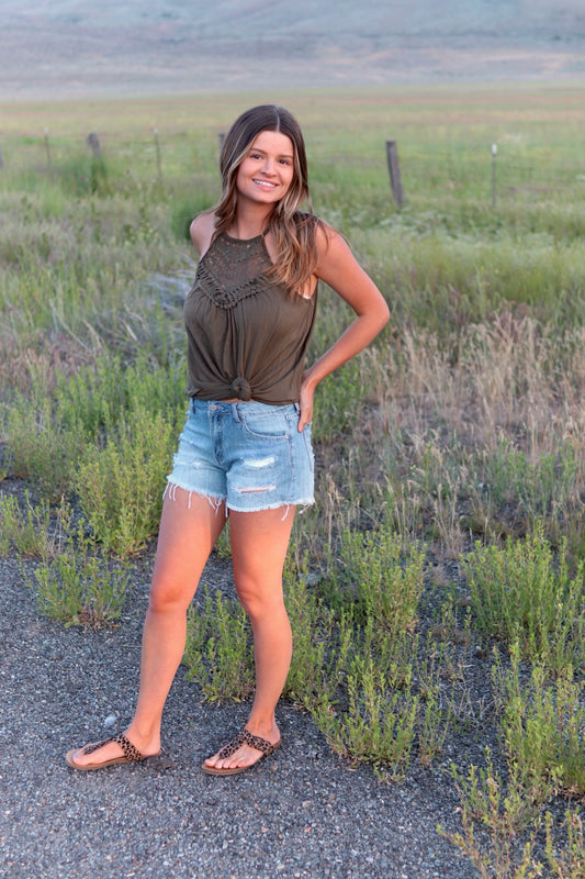 Crocheted Olive Tank